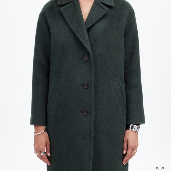 Women's Dark Green Wool Coat - Picture 1 of 10